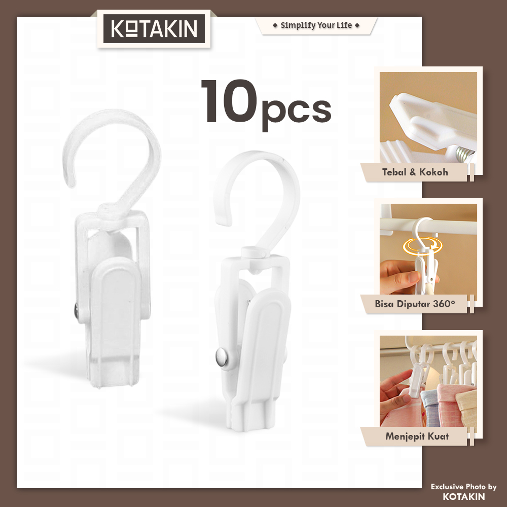 10PCS Hanger Jepit Gantungan Baju